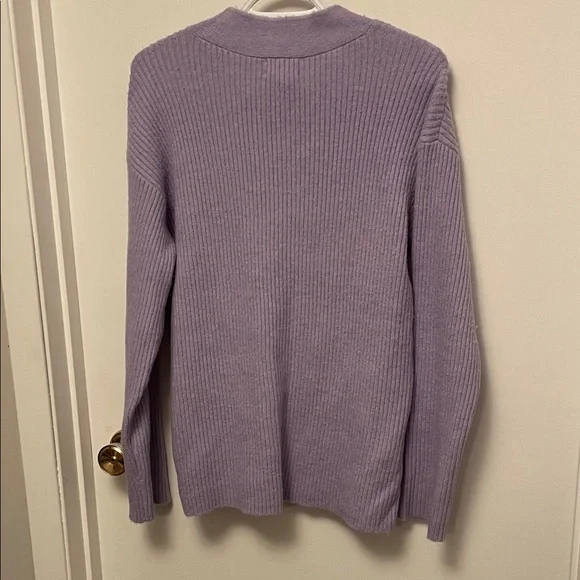 Open Edit Lavender Ribbed Sweater Size Small - Picture 7 of 9